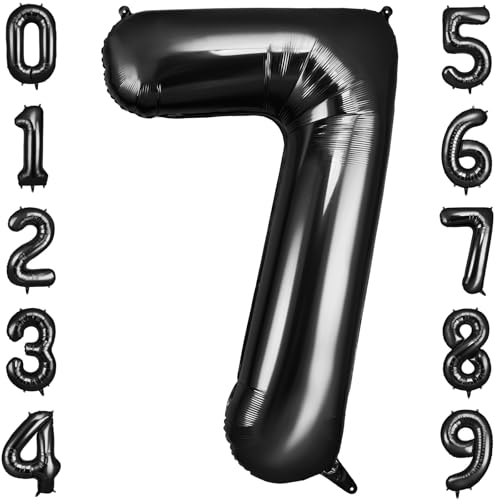 OFFCUP Geburtstag Zahlen Luftballon Schwarz, Geburtstagsdeko Ballons Zahl 7, Riesige Folienballon in 40" Helium Ballons für Männer Frauen Geburtstagsparty Deko, Jubiläum 7 Jahre Deko OFFCUP Geburtstag Zahlen Luftballon Schwarz, Geburtstagsdeko Ballons Zahl 7, Riesige Folienballon in 40" Helium Ballons für Männer Frauen Geburtstagsparty Deko, Jubiläum 7 Jahre Deko von OFFCUP