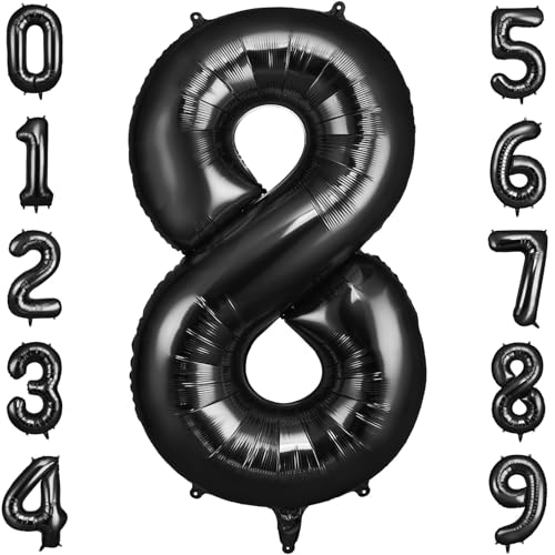 OFFCUP Geburtstag Zahlen Luftballon Schwarz, Geburtstagsdeko Ballons Zahl 8, Riesige Folienballon in 40" Helium Ballons für Männer Frauen Geburtstagsparty Deko, Jubiläum 8 Jahre Deko OFFCUP Geburtstag Zahlen Luftballon Schwarz, Geburtstagsdeko Ballons Zahl 8, Riesige Folienballon in 40" Helium Ballons für Männer Frauen Geburtstagsparty Deko, Jubiläum 8 Jahre Deko von OFFCUP