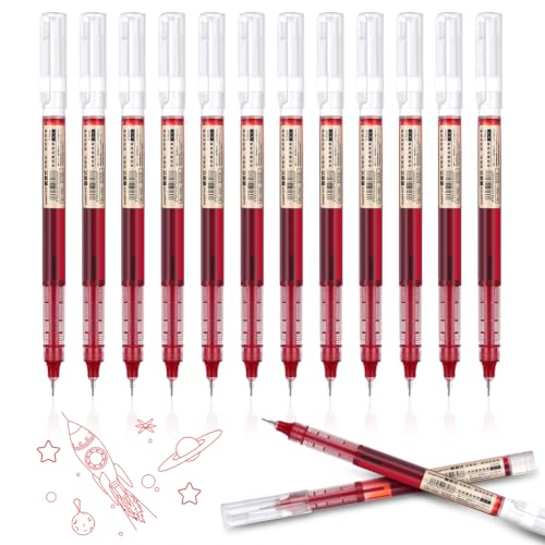 OFFCUP Gelschreiber 0.5mm, 12pcs Rot Gel-Tintenstifte, transparent japanischer Stil Gelschreiber, extra feine Spitze Rot Gel Kugelschreiber Schnell Trocknende Tinte OFFCUP Gelschreiber 0.5mm, 12pcs Rot Gel-Tintenstifte, transparent japanischer Stil Gelschreiber, extra feine Spitze Rot Gel Kugelschreiber Schnell Trocknende Tinte von OFFCUP