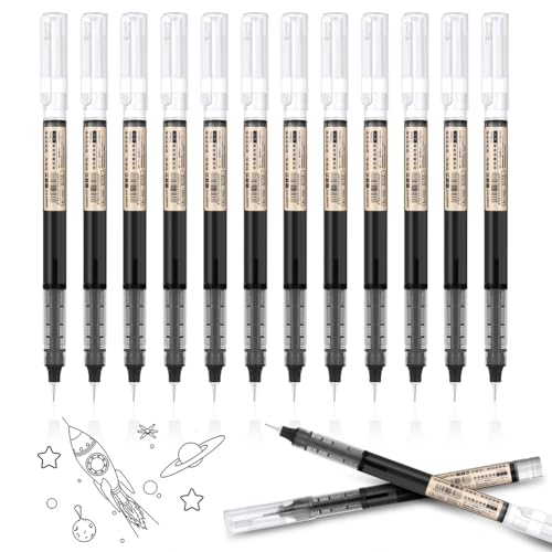 OFFCUP Gelschreiber 0.5mm, 12pcs Schwarze Gel-Tintenstifte, japanischer Stil Gelschreiber, extra feine Spitze Schwarze Gel Kugelschreiber Schnell Trocknende Tinte japanische Gelstifte OFFCUP Gelschreiber 0.5mm, 12pcs Schwarze Gel-Tintenstifte, japanischer Stil Gelschreiber, extra feine Spitze Schwarze Gel Kugelschreiber Schnell Trocknende Tinte japanische Gelstifte von OFFCUP