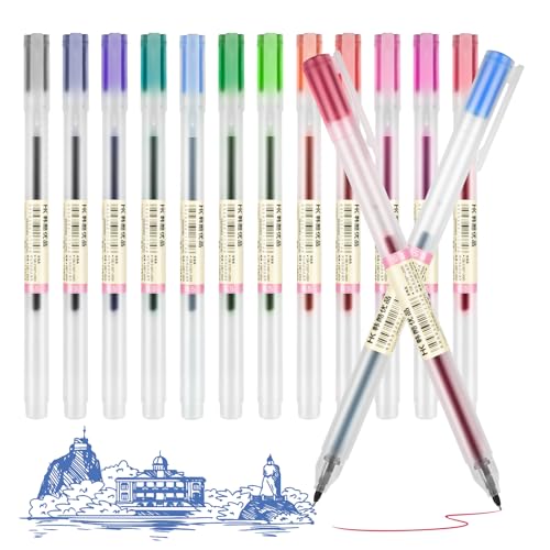 OFFCUP Gelschreiber 0.5mm, 12pcs bunt Gel-Tintenstifte, japanischer Stil Gelschreiber, extra feine Spitze Gel Kugelschreiber Schnell Trocknende Tinte japanische Gelstifte OFFCUP Gelschreiber 0.5mm, 12pcs bunt Gel-Tintenstifte, japanischer Stil Gelschreiber, extra feine Spitze Gel Kugelschreiber Schnell Trocknende Tinte japanische Gelstifte von OFFCUP