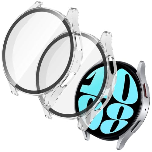 OFFCUP Hülle für Samsung Galaxy Watch, 2 Stück Hülle Kompatibel mit Samsung Galaxy Watch 6 44mm, Gesamt Schutzhülle Ultradünne Hard PC Eingebaut Kratzfest Gehärtetes Glas Displayschutz - Transparent OFFCUP Hülle für Samsung Galaxy Watch, 2 Stück Hülle Kompatibel mit Samsung Galaxy Watch 6 44mm, Gesamt Schutzhülle Ultradünne Hard PC Eingebaut Kratzfest Gehärtetes Glas Displayschutz - Transparent von OFFCUP