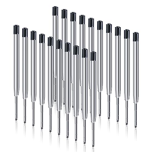 OFFCUP Kugelschreiberminen, 20pcs Austauschbare Kugelschreiber Minen, Großraumminen Metall, kompatible Parker Kugelschreiber Ersatzminen für das G2-Format Kugelschreiber Patrone（Schwarz） von OFFCUP