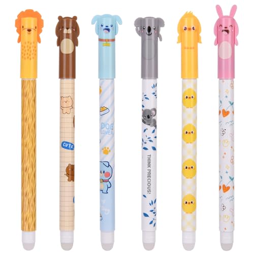 OFFCUP Radierbarer Kugelschreiber, 6 Blau Tintenroller Radierbar Gelstift, 0.5mm Radierstift Cartoon Löschbarer Stift Erasable Pen für Kinder Studenten Geschenk Schul Bürobedarf OFFCUP Radierbarer Kugelschreiber, 6 Blau Tintenroller Radierbar Gelstift, 0.5mm Radierstift Cartoon Löschbarer Stift Erasable Pen für Kinder Studenten Geschenk Schul Bürobedarf von OFFCUP