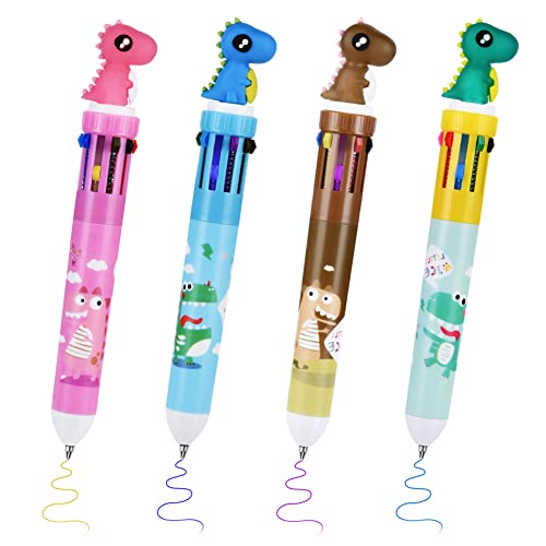OFFCUP Retractable Kugelschreiber, 4 Stück Mehrfarbiger Kugelschreiber, 10 in 1 Versenkbare Kugelschreiber, Dinosaurier Kugelschreiber, Mehrfarbige Kugelschreiber für Studenten Kinder Büro Schulbedarf OFFCUP Retractable Kugelschreiber, 4 Stück Mehrfarbiger Kugelschreiber, 10 in 1 Versenkbare Kugelschreiber, Dinosaurier Kugelschreiber, Mehrfarbige Kugelschreiber für Studenten Kinder Büro Schulbedarf von OFFCUP