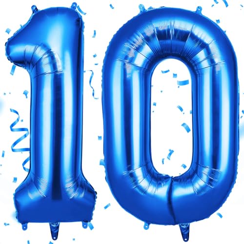OFFCUP Zahlen Luftballon Blau, Folienballon Zahl 10, 40 Zoll Helium Ballons Geburtstagsdeko Mädchen Junge Kindergeburtstag Party Deko Ballon Zahl Deko zum Geburtstag Silvester Deko Neujahr Deko OFFCUP Zahlen Luftballon Blau, Folienballon Zahl 10, 40 Zoll Helium Ballons Geburtstagsdeko Mädchen Junge Kindergeburtstag Party Deko Ballon Zahl Deko zum Geburtstag Silvester Deko Neujahr Deko von OFFCUP