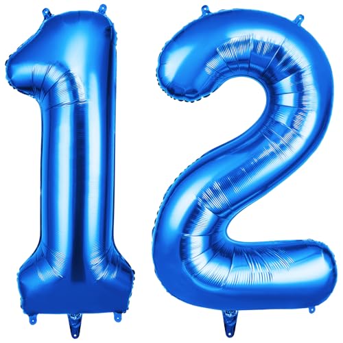 OFFCUP Zahlen Luftballon Blau, Folienballon Zahl 12, 40 Zoll Helium Ballons Geburtstagsdeko Mädchen Junge Kindergeburtstag Party Deko Ballon Zahl Deko zum Geburtstag Silvester Neujahr OFFCUP Zahlen Luftballon Blau, Folienballon Zahl 12, 40 Zoll Helium Ballons Geburtstagsdeko Mädchen Junge Kindergeburtstag Party Deko Ballon Zahl Deko zum Geburtstag Silvester Neujahr von OFFCUP