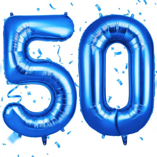 OFFCUP Zahlen Luftballon Blau, Folienballon Zahl 50, 40 Zoll Helium Ballons Geburtstagsdeko Mädchen Junge Kindergeburtstag Party Deko Ballon Zahl Deko zum Geburtstag Silvester Deko Neujahr Deko OFFCUP Zahlen Luftballon Blau, Folienballon Zahl 50, 40 Zoll Helium Ballons Geburtstagsdeko Mädchen Junge Kindergeburtstag Party Deko Ballon Zahl Deko zum Geburtstag Silvester Deko Neujahr Deko von OFFCUP