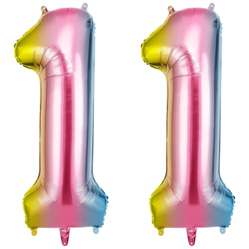 OFFCUP Zahlen Luftballon Farbverlauf, Folienballon Zahl 11, 40 Zoll Helium Ballons Geburtstagsdeko Mädchen Junge Kindergeburtstag Party Deko Ballon Zahl Deko zum Geburtstag Silvester Neujahr OFFCUP Zahlen Luftballon Farbverlauf, Folienballon Zahl 11, 40 Zoll Helium Ballons Geburtstagsdeko Mädchen Junge Kindergeburtstag Party Deko Ballon Zahl Deko zum Geburtstag Silvester Neujahr von OFFCUP