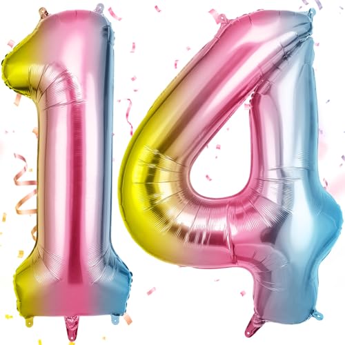 OFFCUP Zahlen Luftballon 14/41 Geburtstag Farbverlauf, Folienballon Zahl 14/41, 40 Zoll Helium Ballons Riesen 101cm Geburtstag Mädchen Junge PartyDeko Ballon Zahl Deko zum Jubiläum Neujahr Hochzeit OFFCUP Zahlen Luftballon 14/41 Geburtstag Farbverlauf, Folienballon Zahl 14/41, 40 Zoll Helium Ballons Riesen 101cm Geburtstag Mädchen Junge PartyDeko Ballon Zahl Deko zum Jubiläum Neujahr Hochzeit von OFFCUP