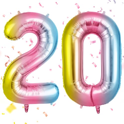OFFCUP Zahlen Luftballon 20 Geburtstag Farbverlauf, Folienballon Zahl 20, 40 Zoll Helium Ballons Riesen 101cm Geburtstag Mädchen Junge PartyDeko Ballon Zahl Deko zum Jubiläum Neujahr Hochzeit OFFCUP Zahlen Luftballon 20 Geburtstag Farbverlauf, Folienballon Zahl 20, 40 Zoll Helium Ballons Riesen 101cm Geburtstag Mädchen Junge PartyDeko Ballon Zahl Deko zum Jubiläum Neujahr Hochzeit von OFFCUP