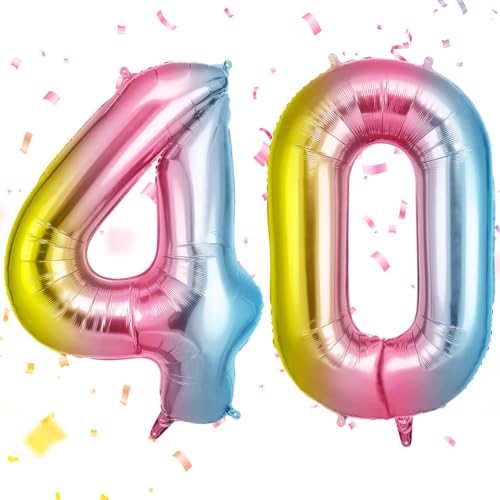 OFFCUP Zahlen Luftballon Farbverlauf, Folienballon Zahl 40, 40 Zoll Helium Ballons Geburtstagsdeko Mädchen Junge Kindergeburtstag Party Deko Ballon Zahl Deko zum Geburtstag Silvester Neujahr OFFCUP Zahlen Luftballon Farbverlauf, Folienballon Zahl 40, 40 Zoll Helium Ballons Geburtstagsdeko Mädchen Junge Kindergeburtstag Party Deko Ballon Zahl Deko zum Geburtstag Silvester Neujahr von OFFCUP
