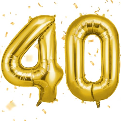 OFFCUP Zahlen Luftballon 40 Geburtstag Gold, Folienballon Zahl 40, 40 Zoll Helium Ballons Riesen 101cm Geburtstag Mädchen Junge PartyDeko Ballon Zahl Deko zum Jubiläum Neujahr Hochzeit OFFCUP Zahlen Luftballon 40 Geburtstag Gold, Folienballon Zahl 40, 40 Zoll Helium Ballons Riesen 101cm Geburtstag Mädchen Junge PartyDeko Ballon Zahl Deko zum Jubiläum Neujahr Hochzeit von OFFCUP