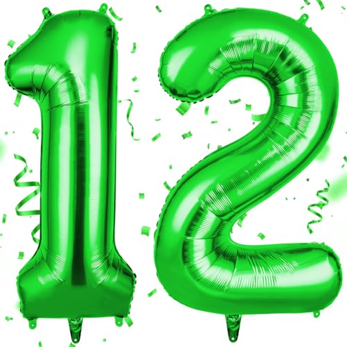 OFFCUP Zahlen Luftballon Grün, Folienballon Zahl 12, 40 Zoll Helium Ballons Geburtstagsdeko Mädchen Junge Kindergeburtstag Party Deko Ballon Zahl Deko zum Geburtstag Silvester Neujahr OFFCUP Zahlen Luftballon Grün, Folienballon Zahl 12, 40 Zoll Helium Ballons Geburtstagsdeko Mädchen Junge Kindergeburtstag Party Deko Ballon Zahl Deko zum Geburtstag Silvester Neujahr von OFFCUP