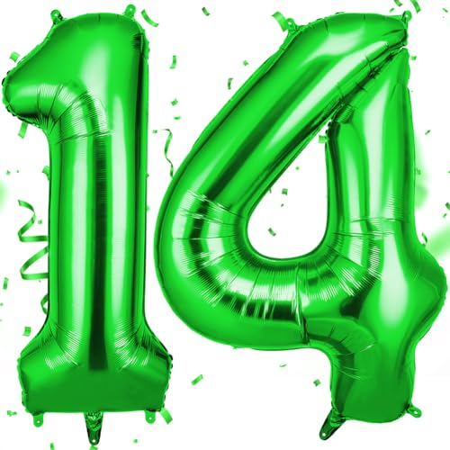 OFFCUP Luftballon Zahlen 14, Grün 14 Geburtstag Zahlen Ballon 101cm Groß Folienballon 40 Zoll Helium Ballons zum Mädchen Junge Geburtstag Party Deko Abschluss Jubiläums(14, Grün) OFFCUP Luftballon Zahlen 14, Grün 14 Geburtstag Zahlen Ballon 101cm Groß Folienballon 40 Zoll Helium Ballons zum Mädchen Junge Geburtstag Party Deko Abschluss Jubiläums(14, Grün) von OFFCUP