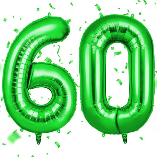 OFFCUP Zahlen Luftballon Grün, Folienballon Zahl 60, 40 Zoll Helium Ballons Geburtstagsdeko Mädchen Junge Kindergeburtstag Party Deko Ballon Zahl Deko zum Geburtstag Silvester Neujahr OFFCUP Zahlen Luftballon Grün, Folienballon Zahl 60, 40 Zoll Helium Ballons Geburtstagsdeko Mädchen Junge Kindergeburtstag Party Deko Ballon Zahl Deko zum Geburtstag Silvester Neujahr von OFFCUP