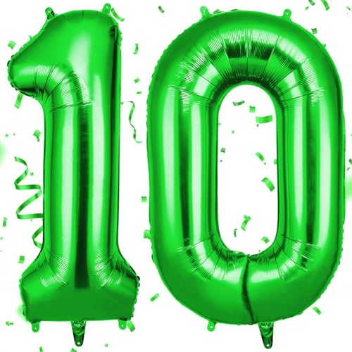 OFFCUP Zahlen Luftballon Grün, Jumbo Folienballon Zahl 10, 40 Zoll Helium Ballons Geburtstag zahlen Luftballon Geburtstagsdeko Jubiläumsparty Dekoration OFFCUP Zahlen Luftballon Grün, Jumbo Folienballon Zahl 10, 40 Zoll Helium Ballons Geburtstag zahlen Luftballon Geburtstagsdeko Jubiläumsparty Dekoration von OFFCUP