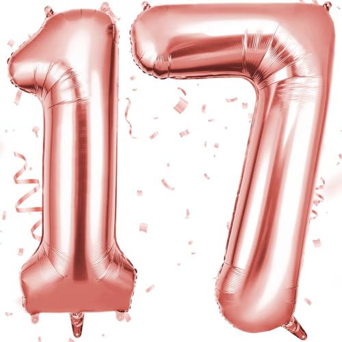 OFFCUP Zahlen Luftballon Roségold, Folienballon Zahl 17/71, 40 Zoll Helium Ballons Geburtstagsdeko Mädchen Junge Kindergeburtstag Party Deko Ballon Zahl Deko zum Geburtstag Silvester Neujahr OFFCUP Zahlen Luftballon Roségold, Folienballon Zahl 17/71, 40 Zoll Helium Ballons Geburtstagsdeko Mädchen Junge Kindergeburtstag Party Deko Ballon Zahl Deko zum Geburtstag Silvester Neujahr von OFFCUP
