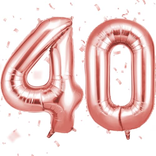 OFFCUP Zahlen Luftballon Roségold, Folienballon Zahl 40, 40 Zoll Helium Ballons Geburtstagsdeko Mädchen Junge Kindergeburtstag Party Deko Ballon Zahl Deko zum Geburtstag Silvester Neujahr OFFCUP Zahlen Luftballon Roségold, Folienballon Zahl 40, 40 Zoll Helium Ballons Geburtstagsdeko Mädchen Junge Kindergeburtstag Party Deko Ballon Zahl Deko zum Geburtstag Silvester Neujahr von OFFCUP