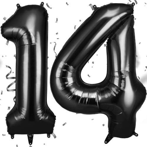 OFFCUP Zahlen Luftballon Schwarz, Folienballon Zahl 14/41, 40 Zoll Helium Ballons Geburtstagsdeko Mädchen Junge Kindergeburtstag Party Deko Ballon Zahl Deko zum Geburtstag Silvester Neujahr OFFCUP Zahlen Luftballon Schwarz, Folienballon Zahl 14/41, 40 Zoll Helium Ballons Geburtstagsdeko Mädchen Junge Kindergeburtstag Party Deko Ballon Zahl Deko zum Geburtstag Silvester Neujahr von OFFCUP