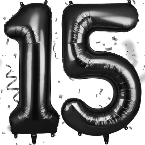 OFFCUP Zahlen Luftballon Schwarz, Folienballon Zahl 15/51, 40 Zoll Helium Ballons Geburtstagsdeko Mädchen Junge Kindergeburtstag Party Deko Ballon Zahl Deko zum Geburtstag Silvester Neujahr OFFCUP Zahlen Luftballon Schwarz, Folienballon Zahl 15/51, 40 Zoll Helium Ballons Geburtstagsdeko Mädchen Junge Kindergeburtstag Party Deko Ballon Zahl Deko zum Geburtstag Silvester Neujahr von OFFCUP