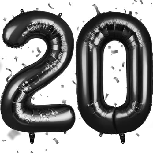 OFFCUP Zahlen Luftballon Schwarz, Folienballon Zahl 20, 40 Zoll Helium Ballons Geburtstagsdeko Mädchen Junge Kindergeburtstag Party Deko Ballon Zahl Deko zum Geburtstag Silvester Neujahr OFFCUP Zahlen Luftballon Schwarz, Folienballon Zahl 20, 40 Zoll Helium Ballons Geburtstagsdeko Mädchen Junge Kindergeburtstag Party Deko Ballon Zahl Deko zum Geburtstag Silvester Neujahr von OFFCUP