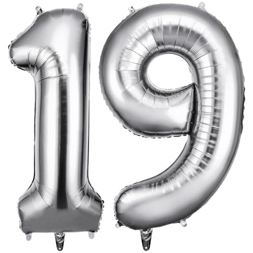 OFFCUP Zahlen Luftballon Silber, Folienballon Zahl 19/91, 40 Zoll Helium Ballons Geburtstagsdeko Mädchen Junge Kindergeburtstag Party Deko Ballon Zahl Deko zum Geburtstag Silvester Neujahr OFFCUP Zahlen Luftballon Silber, Folienballon Zahl 19/91, 40 Zoll Helium Ballons Geburtstagsdeko Mädchen Junge Kindergeburtstag Party Deko Ballon Zahl Deko zum Geburtstag Silvester Neujahr von OFFCUP