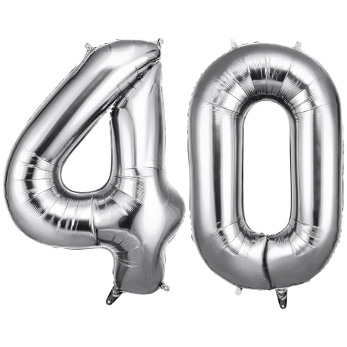 OFFCUP Zahlen Luftballon Silber, Folienballon Zahl 40, 40 Zoll Helium Ballons Geburtstagsdeko Mädchen Junge Kindergeburtstag Party Deko Ballon Zahl Deko zum Geburtstag Silvester Neujahr OFFCUP Zahlen Luftballon Silber, Folienballon Zahl 40, 40 Zoll Helium Ballons Geburtstagsdeko Mädchen Junge Kindergeburtstag Party Deko Ballon Zahl Deko zum Geburtstag Silvester Neujahr von OFFCUP