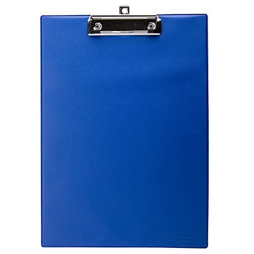 OFFICEPOINT Klemmbrett Set A4 hoch | 10 Stück | Schreibbrett Schreibplatte mit Folienüberzug | Clipboard mit Aufhängöse (blau, 10) von office point germany