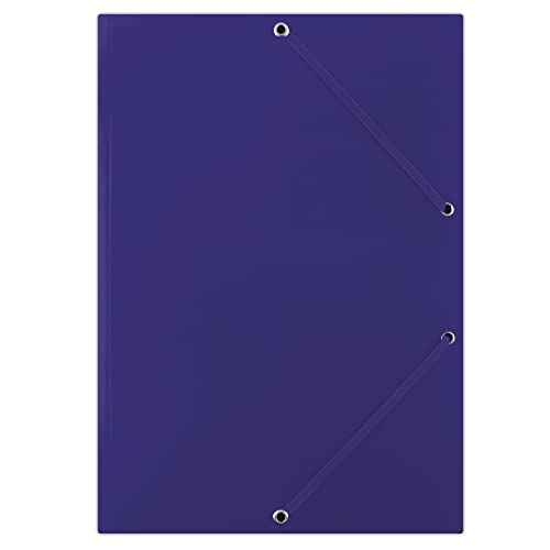 DONAU FEP10G Premium Eckspanner-Mappe A4 aus Starkem Karton/Pappe mit 2 Gummizügen| 50er Pack/ 50 Stück, Farbe: Blau | ideal für Büro und Schule| Grünen Punkt von OFFICER PRODUCTS