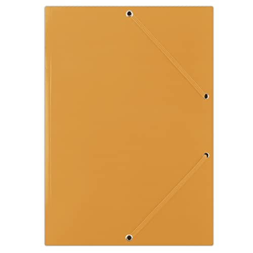 DONAU FEP12G Premium Eckspanner-Mappe A4 aus Starkem Karton/Pappe mit 2 Gummizügen| 50er Pack/ 50 Stück, Farbe: Orange | ideal für Büro und Schule| Grünen Punkt von OFFICER PRODUCTS