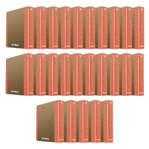 DONAU LIFE 3835001FSC-12 Ringbuch Schmal Orange A4 / 25er Pack - 25 Stück / 5 cm - 50 mm / 2-D-Ring-Mechanik Abgerundeten Ecken Stabiler/Ring-Ordner Hefter/Aus 1,8 mm dickem Karton/die FSC® von OFFICER PRODUCTS
