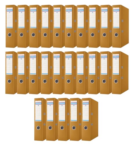 DONAU Master Ordner Breit 25er Pack/DIN A4 / 7,5 cm / 25 Stück/Golden/Kunststoffbezug PP/Carton Papier Schlitzordner Büroordner Aktenordner Ringordner/Grünen Punkt DONAU Master Ordner Breit 25er Pack/DIN A4 / 7,5 cm / 25 Stück/Golden/Kunststoffbezug PP/Carton Papier Schlitzordner Büroordner Aktenordner Ringordner/Grünen Punkt von OFFICER PRODUCTS