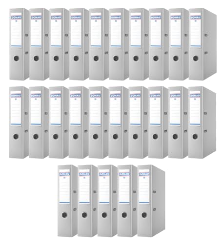 DONAU Master Ordner Breit 25er Pack/DIN A4 / 7,5 cm / 25 Stück/Grau/Kunststoffbezug PP/Carton Papier Schlitzordner Büroordner Aktenordner Ringordner/Grünen Punkt DONAU Master Ordner Breit 25er Pack/DIN A4 / 7,5 cm / 25 Stück/Grau/Kunststoffbezug PP/Carton Papier Schlitzordner Büroordner Aktenordner Ringordner/Grünen Punkt von OFFICER PRODUCTS