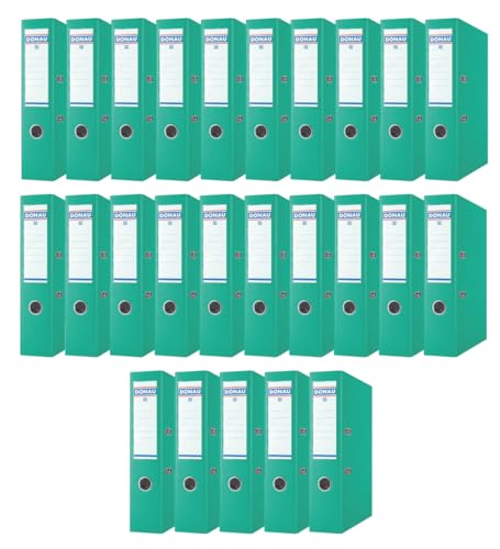 DONAU Master Ordner Breit 25er Pack/DIN A4 / 7,5 cm / 25 Stück/Türkisfarbene/Kunststoffbezug PP/Carton Papier Schlitzordner Büroordner Aktenordner Ringordner/Grünen Punkt DONAU Master Ordner Breit 25er Pack/DIN A4 / 7,5 cm / 25 Stück/Türkisfarbene/Kunststoffbezug PP/Carton Papier Schlitzordner Büroordner Aktenordner Ringordner/Grünen Punkt von OFFICER PRODUCTS