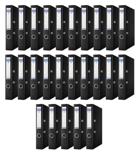 DONAU Master Ordner Schmal 25er Pack/DIN A4 / 5 cm / 25 Stück/Schwarz/Kunststoffbezug PP/Carton Papier Schlitzordner Büroordner Aktenordner Ringordner/Grünen Punkt DONAU Master Ordner Schmal 25er Pack/DIN A4 / 5 cm / 25 Stück/Schwarz/Kunststoffbezug PP/Carton Papier Schlitzordner Büroordner Aktenordner Ringordner/Grünen Punkt von OFFICER PRODUCTS