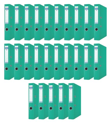 DONAU Master Ordner Schmal 25er Pack/DIN A4 / 5 cm / 25 Stück/Türkisfarbene/Kunststoffbezug PP/Carton Papier Schlitzordner Büroordner Aktenordner Ringordner/Grünen Punkt DONAU Master Ordner Schmal 25er Pack/DIN A4 / 5 cm / 25 Stück/Türkisfarbene/Kunststoffbezug PP/Carton Papier Schlitzordner Büroordner Aktenordner Ringordner/Grünen Punkt von OFFICER PRODUCTS