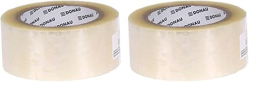 DONAU Verpackungsklebeband Hot-Melt / 48 mm x 132 m/ 40μm / Verpackungsband Klebeband Paketklebeband Packband/ Sehr Beständig/ Farbe: Transparent / 1 Stück - 2er Pack/ Hochwertiges/ Sehr Klebestark von OFFICER PRODUCTS