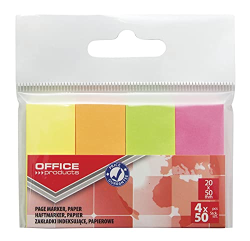 Indexhaftstreifen OFFICE PRODUCTS Papier 20x50mm 4x50 Blatt Anhänger Verschiedene Farben Pastell / / Typ-Standard/Art-Auf Aufhänger/Form-Rechteck/Material-Papier/Farbe-Verschiedene Farben von OFFICER PRODUCTS