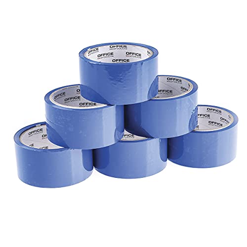 OFFICER PRODUCTS PRODUCTS 15025031-01 Verpackungsklebeband Farbe: Blau/ 6 Rollen/Breite 48mm x Länge 46m/ Farbiges PP-Packband mit Acrylkleber/Verpackungsband Klebeband Paketklebeband/ von OFFICER PRODUCTS