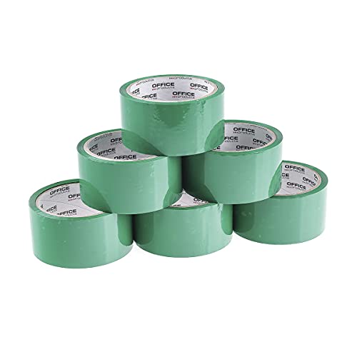 OFFICER PRODUCTS PRODUCTS 15025031-02 Verpackungsklebeband Farbe: Grün/ 6 Rollen/Breite 48mm x Länge 46m/ Farbiges PP-Packband mit Acrylkleber/Verpackungsband Klebeband Paketklebeband/ von OFFICER PRODUCTS