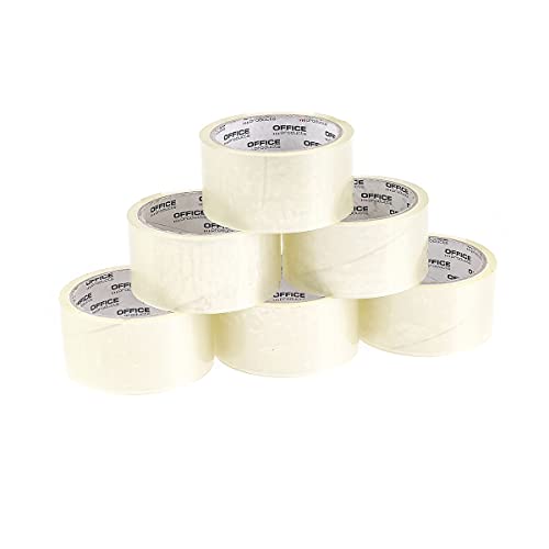 OFFICER PRODUCTS 15025031-90 Verpackungsklebeband Farbe: Transparent/ 6 Rollen/Breite 48mm x Länge 46m/ Farbiges PP-Packband mit Acrylkleber/Verpackungsband Klebeband Paketklebeband/ OFFICER PRODUCTS 15025031-90 Verpackungsklebeband Farbe: Transparent/ 6 Rollen/Breite 48mm x Länge 46m/ Farbiges PP-Packband mit Acrylkleber/Verpackungsband Klebeband Paketklebeband/ von OFFICER PRODUCTS