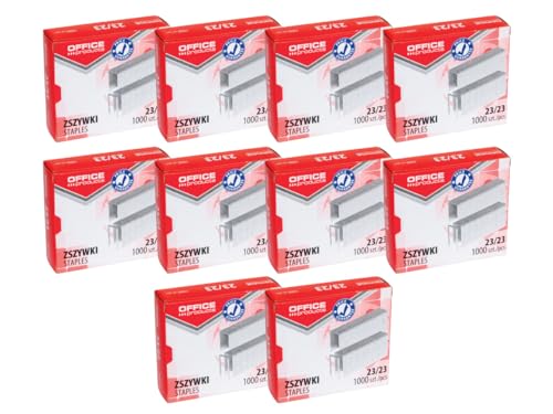 OFFICE PRODUCTS 18072389-19 Heftklammern 23/23 Silbern/ 10.000 Stück (10 x 1000 Stück) Standart Handtackerklammern/Tackerklammern Büroklammern/Verzinkt von OFFICER PRODUCTS