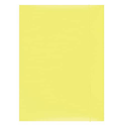 OFFICE PRODUCTS 21191131-06 Mappe mit Gummiband Karton, A4, Grammatur 300 g/m², 3 Klappen, gelb von OFFICER PRODUCTS