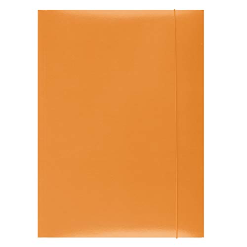 OFFICE PRODUCTS 21191131-07 Mappe mit Gummiband Karton, A4, Grammatur 300 g/m² 3 Klappen, orangenfarbig von OFFICER PRODUCTS