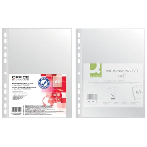 OFFICE PRODUCTS Prospekthüllen / 100 Stück/Din A4 & Q-Connect KF15632 Prospekthülle/Klarsichthüllen Genarbt A4-100 Stück OFFICE PRODUCTS Prospekthüllen / 100 Stück/Din A4 & Q-Connect KF15632 Prospekthülle/Klarsichthüllen Genarbt A4-100 Stück von OFFICER PRODUCTS