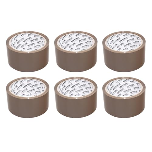 OFFICER PRODUCTS 15025011-18 Verpackungsklebeband Farbe: Braun/ 6 Rollen/Breite 48mm x Länge 46m/ Farbiges PP-Packband mit Acrylkleber/Verpackungsband Klebeband Paketklebeband von OFFICER PRODUCTS