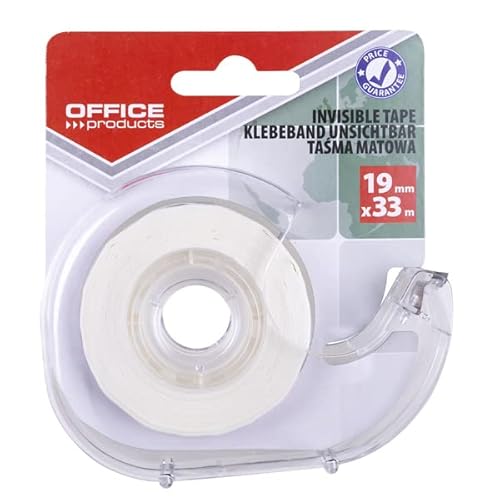 OFFICER PRODUCTS 18221951-90 Klebeband 1 Rollen mit Abroller/Weiß Matt/ 19mm x 33m / Spender/Büroklebeband/Durchsichtiges Allzweckband für Schule, Heim und Büro/Beschriftungsfähig OFFICER PRODUCTS 18221951-90 Klebeband 1 Rollen mit Abroller/Weiß Matt/ 19mm x 33m / Spender/Büroklebeband/Durchsichtiges Allzweckband für Schule, Heim und Büro/Beschriftungsfähig von OFFICER PRODUCTS