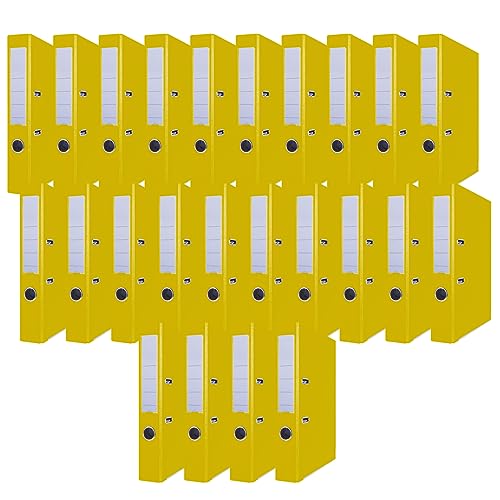 OFFICER PRODUCTS 24er Pack Ordner Gelb DIN A4/50 mm/Papier Pappe/Kunststoffbezug PP Schlitzordner Büroordner Pappordner Aktenordner Metall Kantenschutz OFFICER PRODUCTS 24er Pack Ordner Gelb DIN A4/50 mm/Papier Pappe/Kunststoffbezug PP Schlitzordner Büroordner Pappordner Aktenordner Metall Kantenschutz von OFFICER PRODUCTS