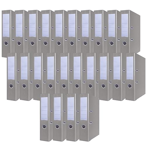 OFFICER PRODUCTS 24er Pack Ordner Grau A4/75 mm/Papier Pappe/Kunststoffbezug PP Schlitzordner Büroordner Pappordner Aktenordner Metall Kantenschutz OFFICER PRODUCTS 24er Pack Ordner Grau A4/75 mm/Papier Pappe/Kunststoffbezug PP Schlitzordner Büroordner Pappordner Aktenordner Metall Kantenschutz von OFFICER PRODUCTS